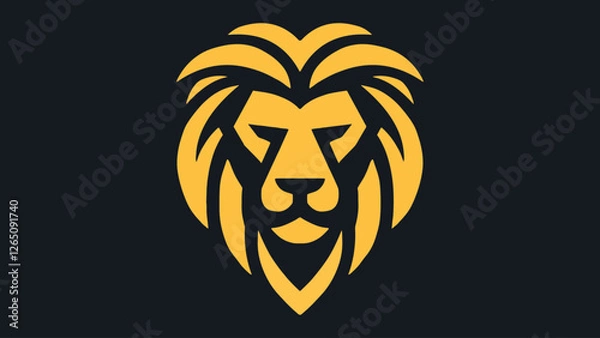 Obraz Minimalist logo inspired by a lion's head and the letter v