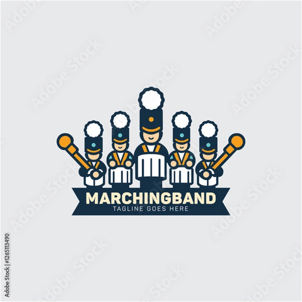 Fototapeta Marching band logo vector