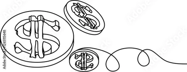 Fototapeta ilustration background coin dolar