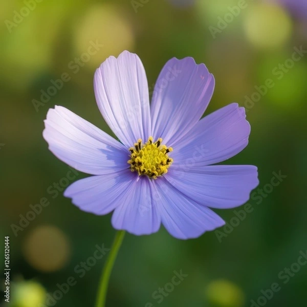 Fototapeta Delicate lavender bloom shines in the soft glow of a summer evening garden