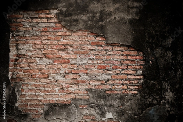 Obraz Old dilapidated brick wall. Vintage background.