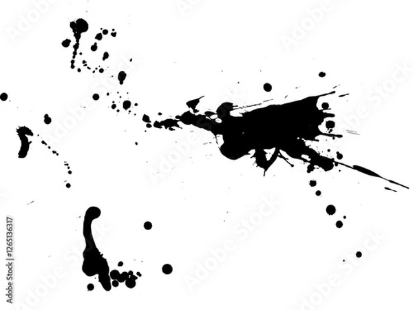 Obraz 血のり　墨素材　スプラッシュ こぼすビシャ イラスト セット