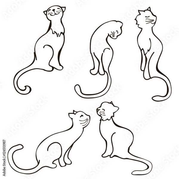 Fototapeta Cats collection - vector set