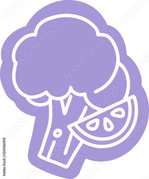 Fototapeta 야채, 브로콜리, 오렌지, 스티커, 벡터