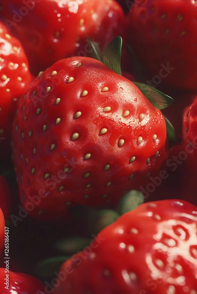 Obraz close up of fresh strawberries