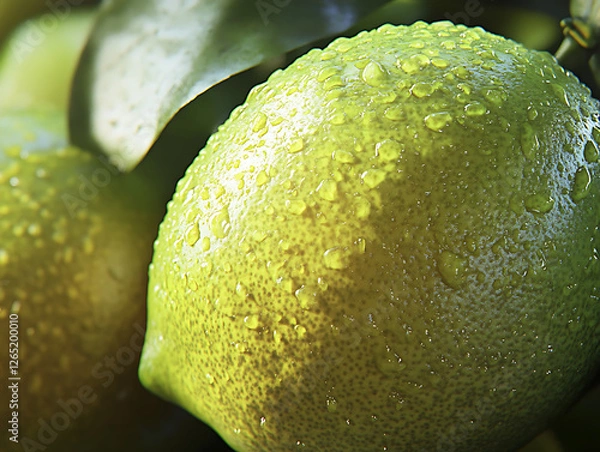Obraz lemon on a green background