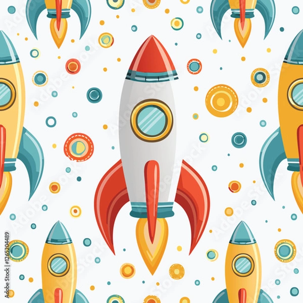 Fototapeta Rocket pattern vector illustration. vectors eps image. Ai generated images