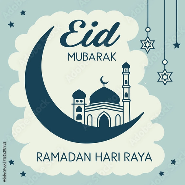 Fototapeta Ramadan & Eid Mubarak vector illustration 