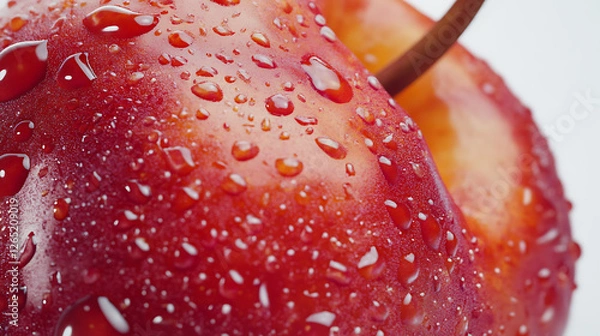Obraz red apple with water drops