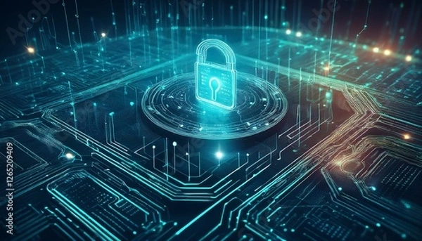 Fototapeta securing smart systems in the digital age with cyber intelligence and sovereignty concept cyber intelligence smart systems security digital age data sovereignty