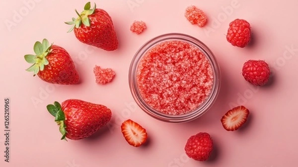 Fototapeta Strawberry and Raspberry Delight: A Sweet Treat for Body and Soul