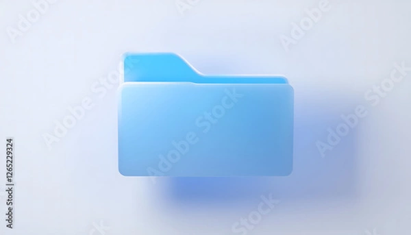Obraz blue folder 3d icon illustration	
