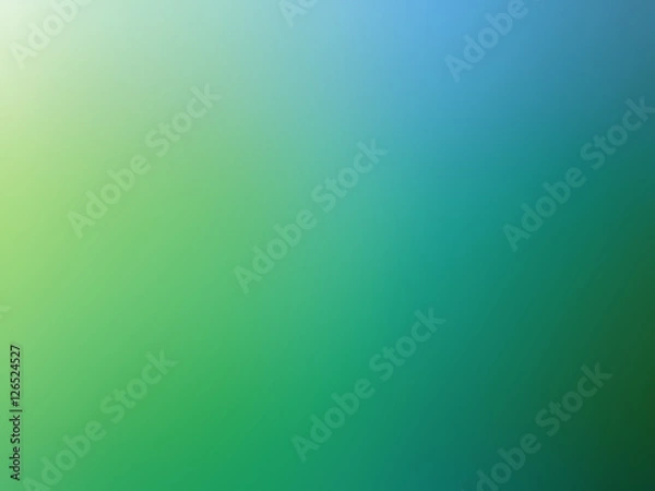 Fototapeta Abstract gradient green blue colored blurred background