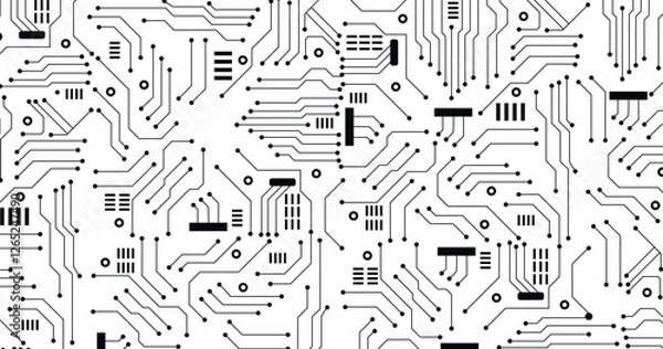 Obraz High-tech technology background texture. Abstract technology circuit board. Digital Vector background for your design. Vector illustration