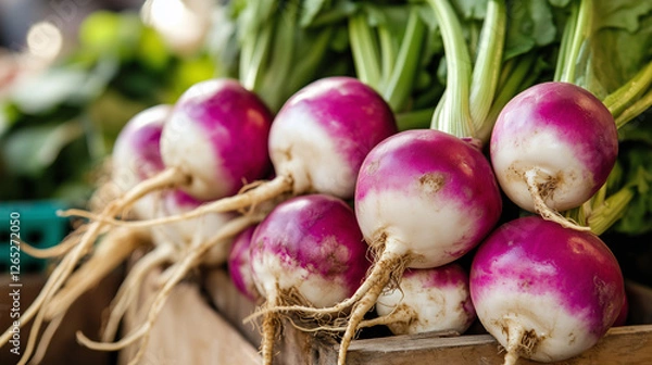Obraz turnips on a market