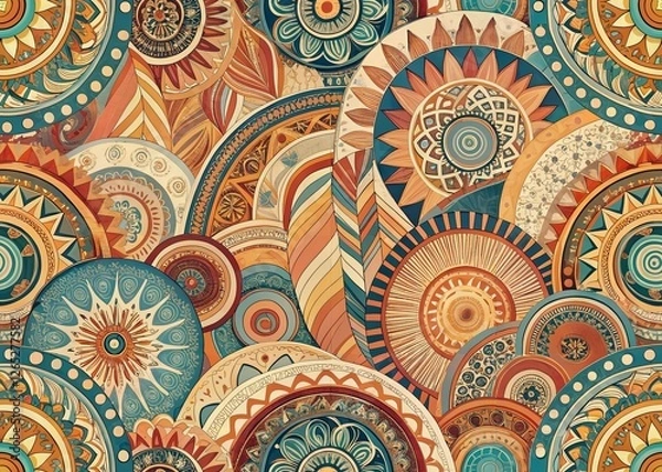 Fototapeta Whimsical Boho Art Patterns:  Creative Project Backgrounds & Textures