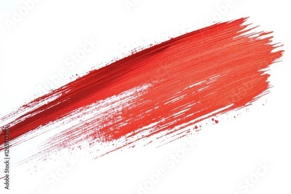 Obraz Red brushstroke on white background. Artificial intelligence image