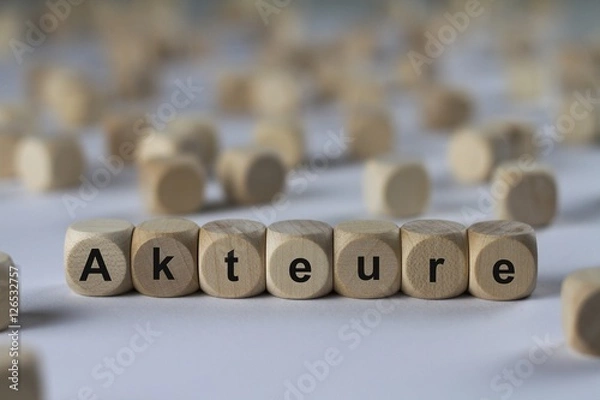 Obraz Akteure - Holzwürfel mit Buchstaben
