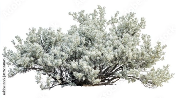Fototapeta Silverbush shrub, desert flora, isolated, design