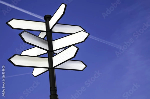 Obraz direction signpost with blank spaces for text 3d illustration