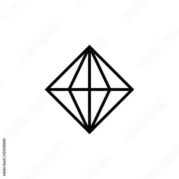 Fototapeta Rhombus. Diamond. Flat Icon Isolated On White Background. Minimalist logo. Vector shape for creative design.