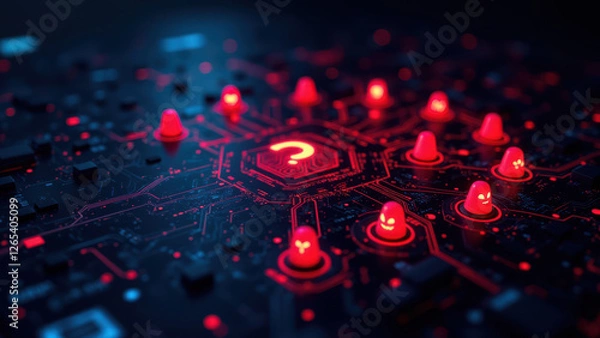 Fototapeta "Cybersecurity Concept - Illustration of Network Security"