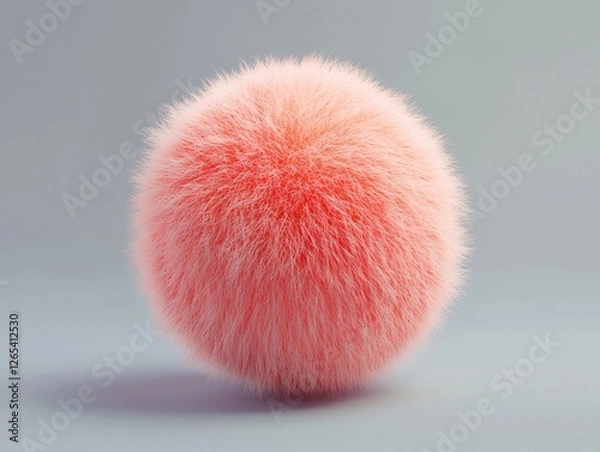 Fototapeta Ultra-Realistic Hyperdetailed Pom Pom with Shadow Overlay