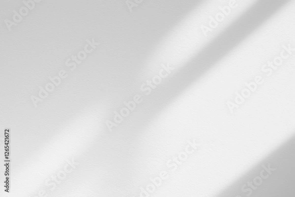 Fototapeta Abstract shadow and striped diagonal light background in office room  on white wall  from window.  Shadows dark gray and sunshine diagonal geometric effect overlay for backdrop and mockup design