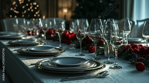 Fototapeta Elegant Dining Table Setting for Special Occasions