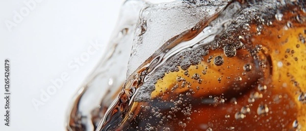 Fototapeta Close-up View of Beer Glass Isolated on White Background