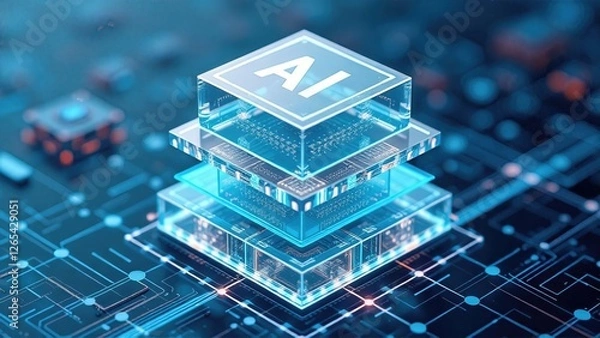 Fototapeta dvanced Artificial Intelligence Neural Network Architecture A Visualization of Next-Generation Computing Systems and Machine Learning Infrastructure in Modern Technology