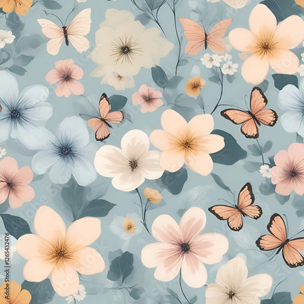 Fototapeta seamless floral pattern