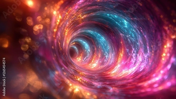 Fototapeta Vivid Abstract Vortex with Dynamic Colors and Light Effects Creating a Futuristic and Energetic Visual Experience