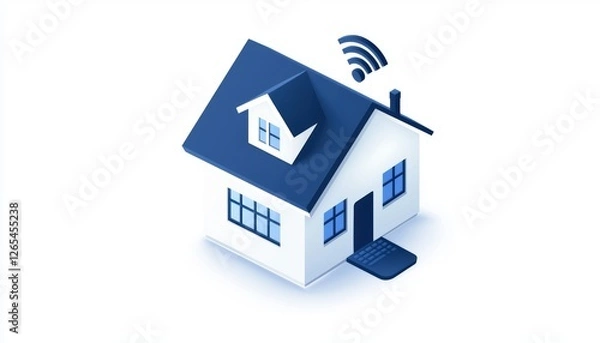 Obraz a smart home setup with IoT-connected devices, modern digital living, isolated on white background