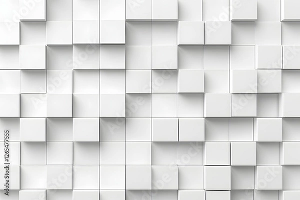 Fototapeta geometric white background from cubes. modern architecture. abstract background. many cubes