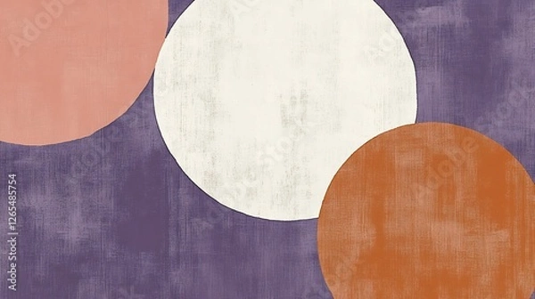 Fototapeta Abstract Warm Color Circles Softly Arranged Purple Background. AI Generated
