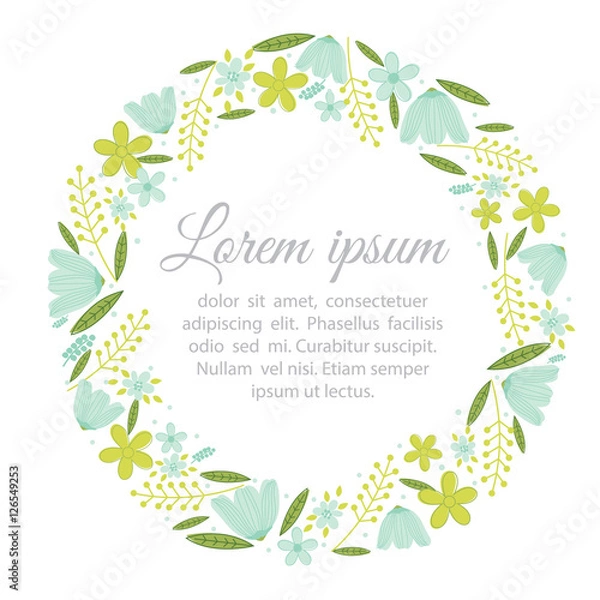 Fototapeta Beautiful wreath flowers with soft color