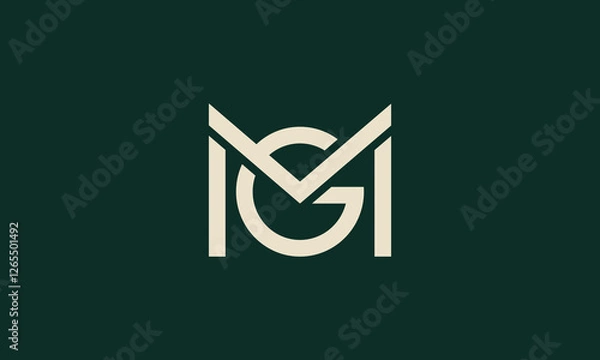 Obraz MVG or VMG monogram logo design