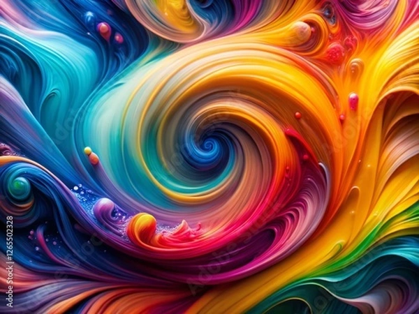 Fototapeta Abstract Colorful Swirls: Minimalist Vibrant Paint Texture Background