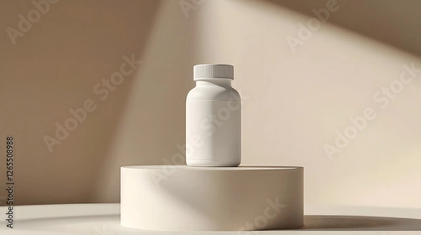 Fototapeta Elegant white tube with a refined design and soft lighting.