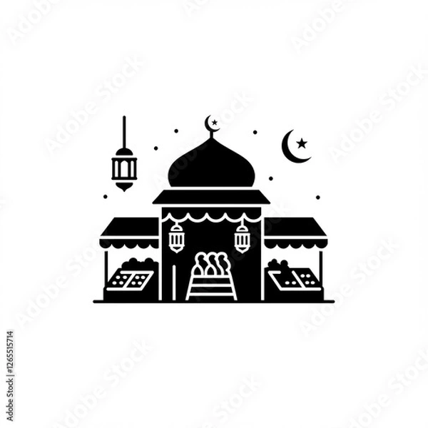 Fototapeta Ramadan Event Silhouette Vector Art Illustration Design