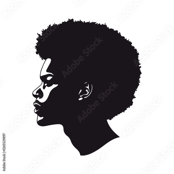 Obraz Black afro man silhouette vector illustration
