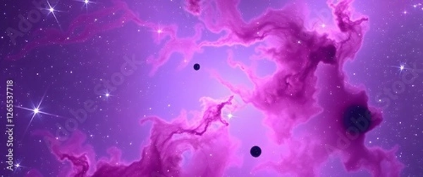 Obraz A detailed close-up wallpaper of a nebula, showcasing its intricate textures and vibrant colors, including shades of pink, purple, blue, and green, displayed in high definition, wi.