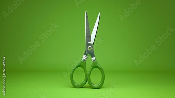 Obraz Scissors product shoot, Green Screen, focus on product, solid green background