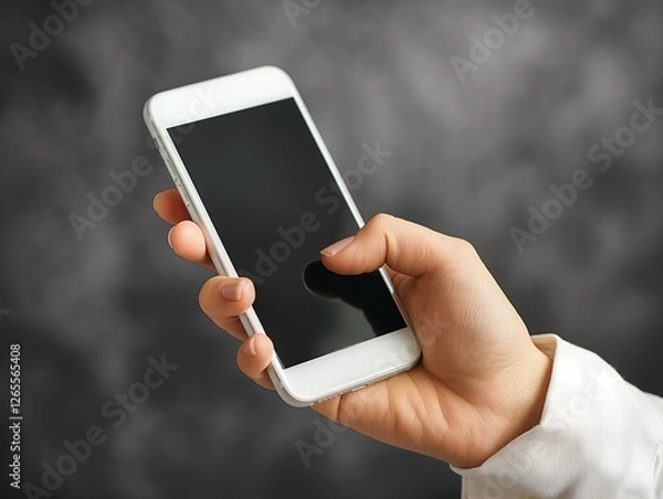 Fototapeta Close-up of hands, hand using phone, hand using tablet, business.ai_generated