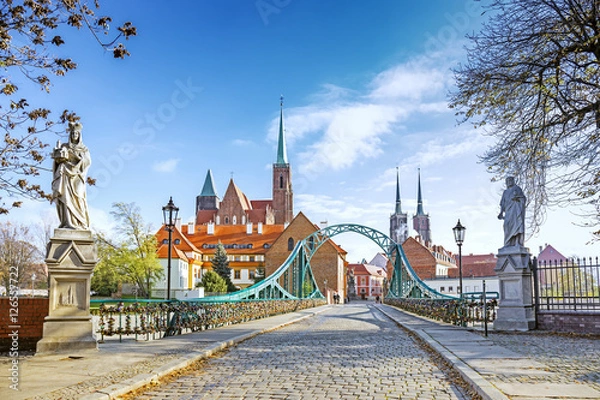 Obraz Most na Tumski (Ostrów Tumski) we Wrocławiu
