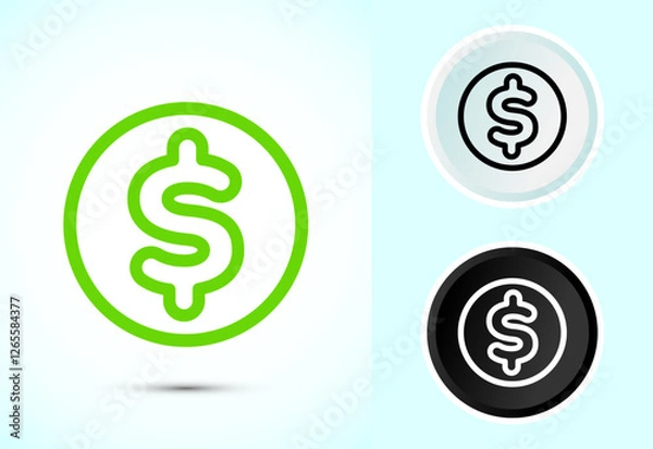 Fototapeta Dollar icon design illustration, Money icon sign for financial apps and websites