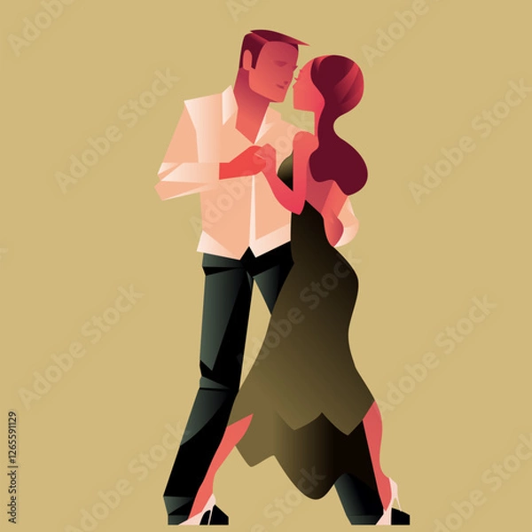 Obraz Art Deco wedding illustration