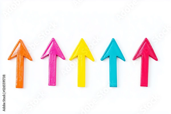 Fototapeta A Set of Arrows in Different Colors on a White Background