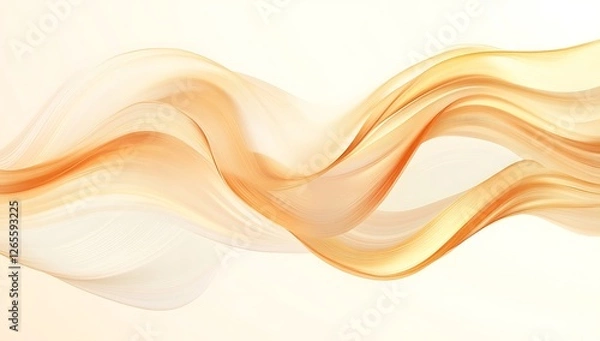 Fototapeta Minimalist Abstract beige background with flowing fabric shapes